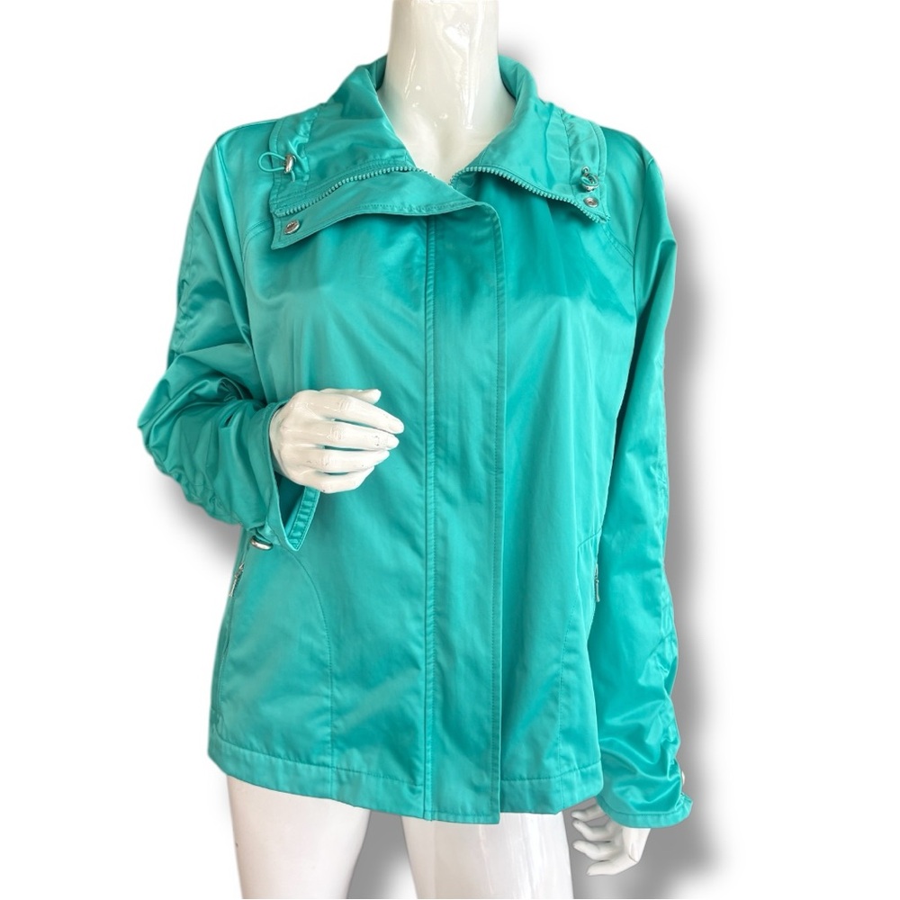 Chico's Teal Utility Jacket with Folded Collar Women’s Chico’s Size 3/X-Large